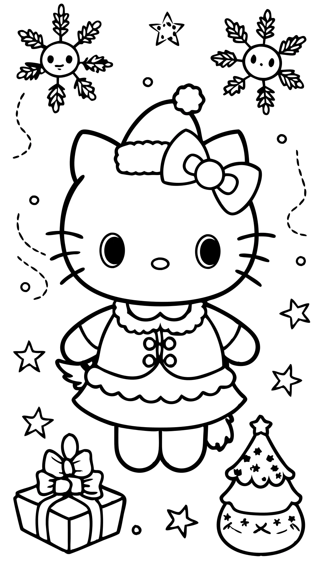 coloriages de Noël bonjour kitty